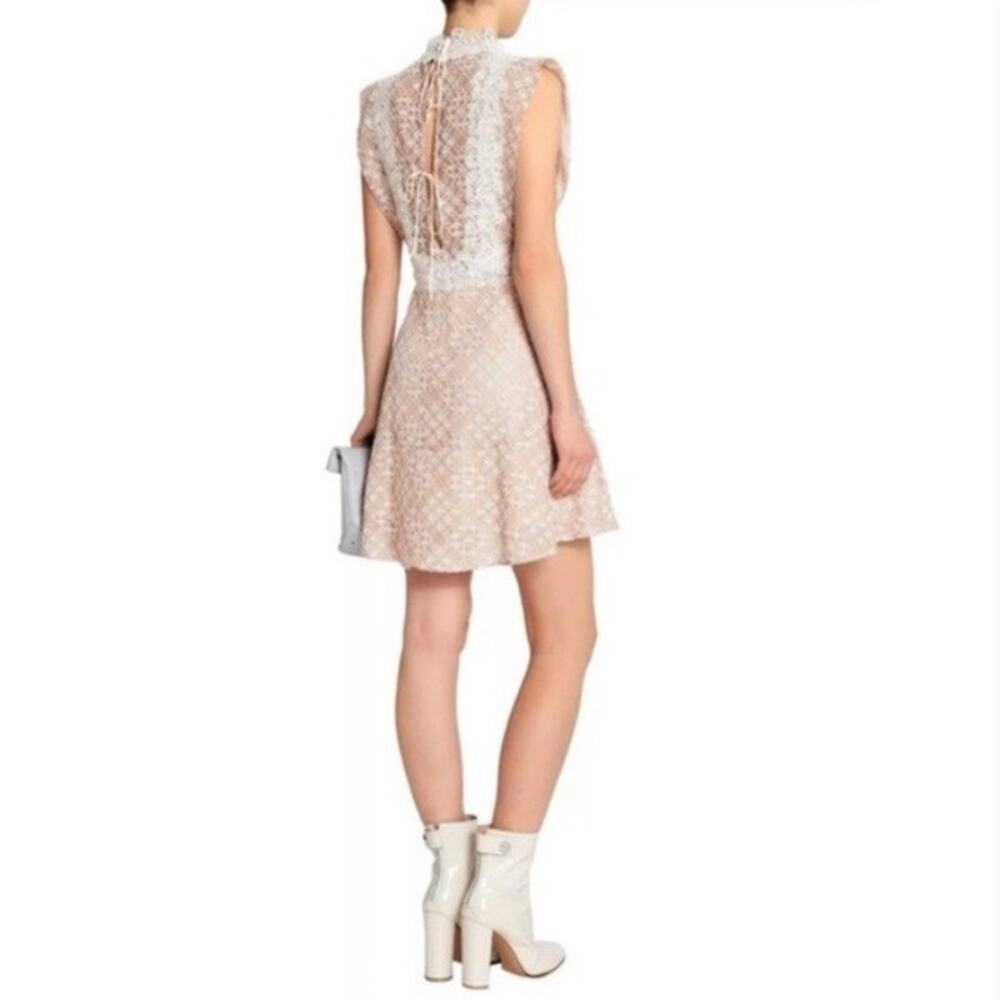 Sandro Paris "Peaches" Lace Mini Dress in Beige/Pink Size 1 (US Small) - Picture 2 of 7